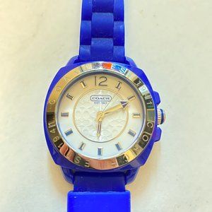Coach Blue Boyfriend Rubber Strap Watch